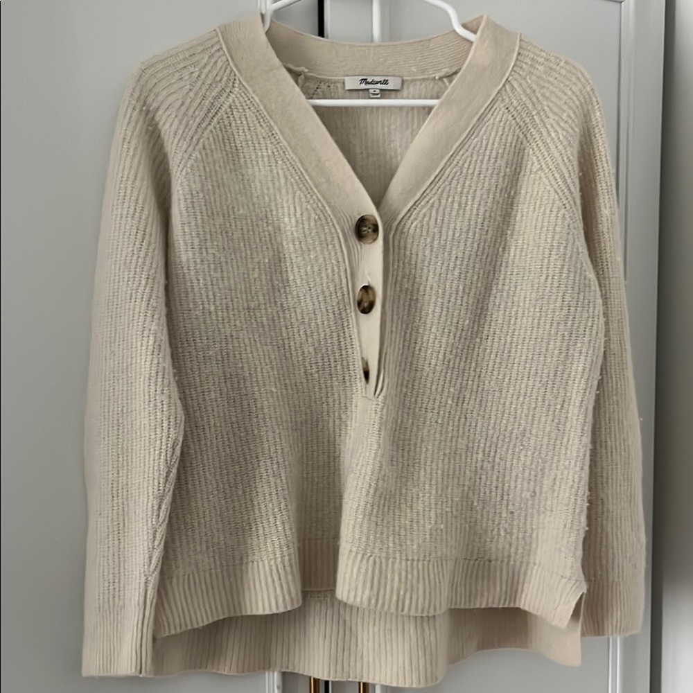 Madewell Cream Button-Up Cardigan